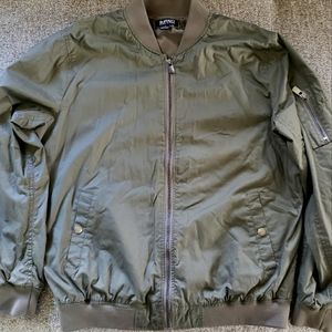 Buffalo David Bitton olive gray zippered bomber jacket / size: small/medium